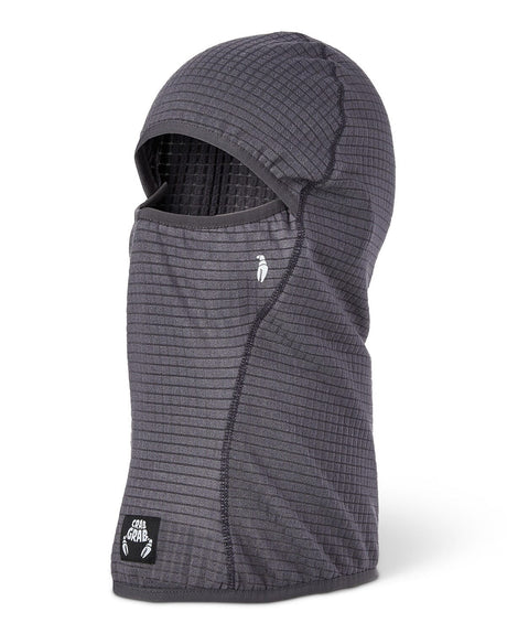 CRAB GRAB Clawva Waffle Fleece Balaclava Charcoal Winter Face Masks Crab Grab 