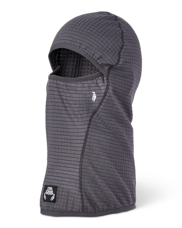 CRAB GRAB Clawva Waffle Fleece Balaclava Charcoal Winter Face Masks Crab Grab 