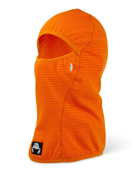 CRAB GRAB Clawva Waffle Fleece Balaclava Orange Winter Face Masks Crab Grab 