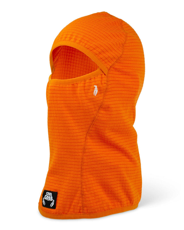 CRAB GRAB Clawva Waffle Fleece Balaclava Orange Winter Face Masks Crab Grab 