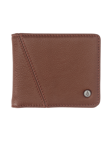 VOLCOM Pay-A-Pal Leather Bi-Fold Wallet Brown Men's Wallets Volcom 