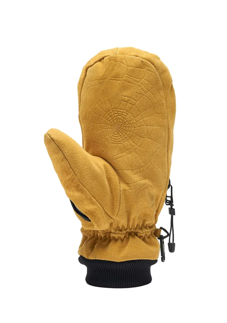 DEATHGRIP Ghoul Leather Mitt Tan Men's Snow Mitts Deathgrip Glove Co 