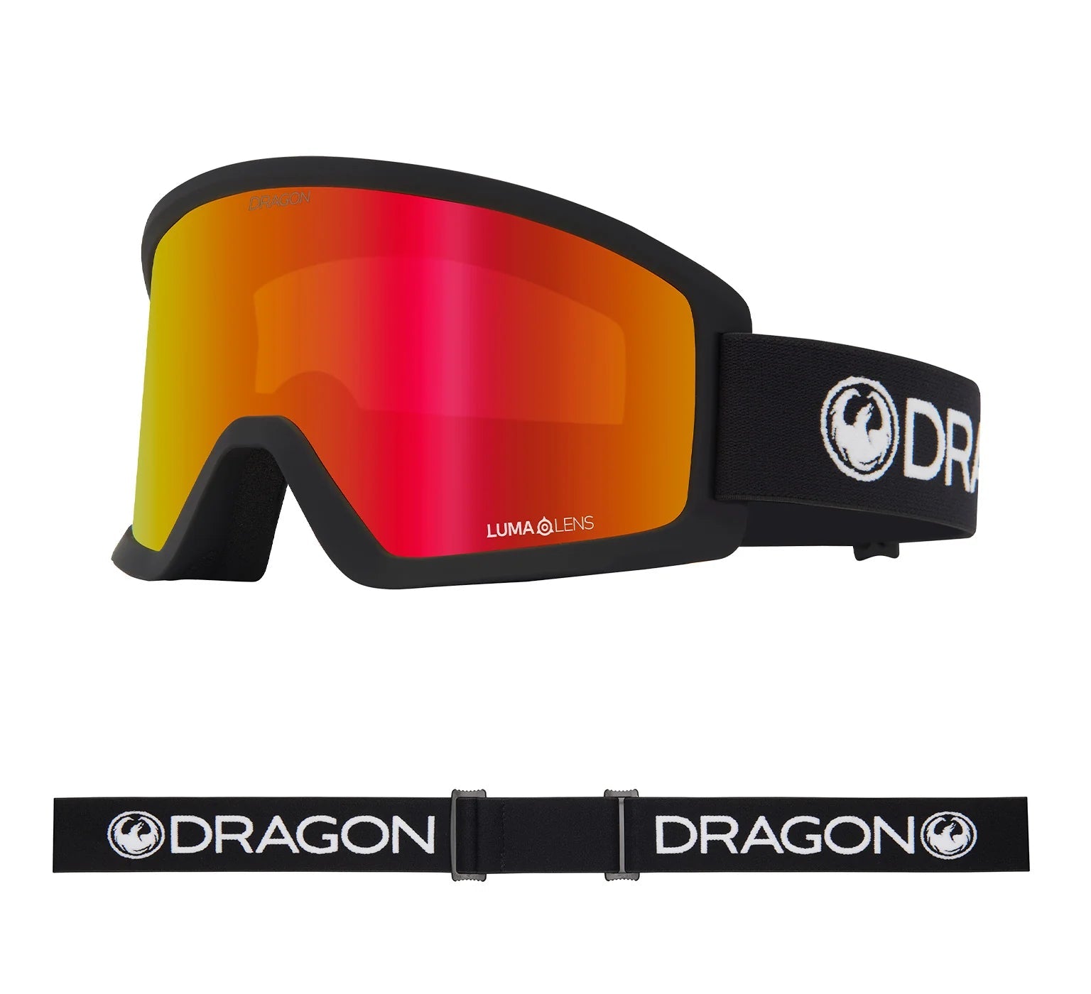 DRAGON DX3 L OTG Black - Lumalens Red Ion Snow Goggle Snow Goggles Dragon 