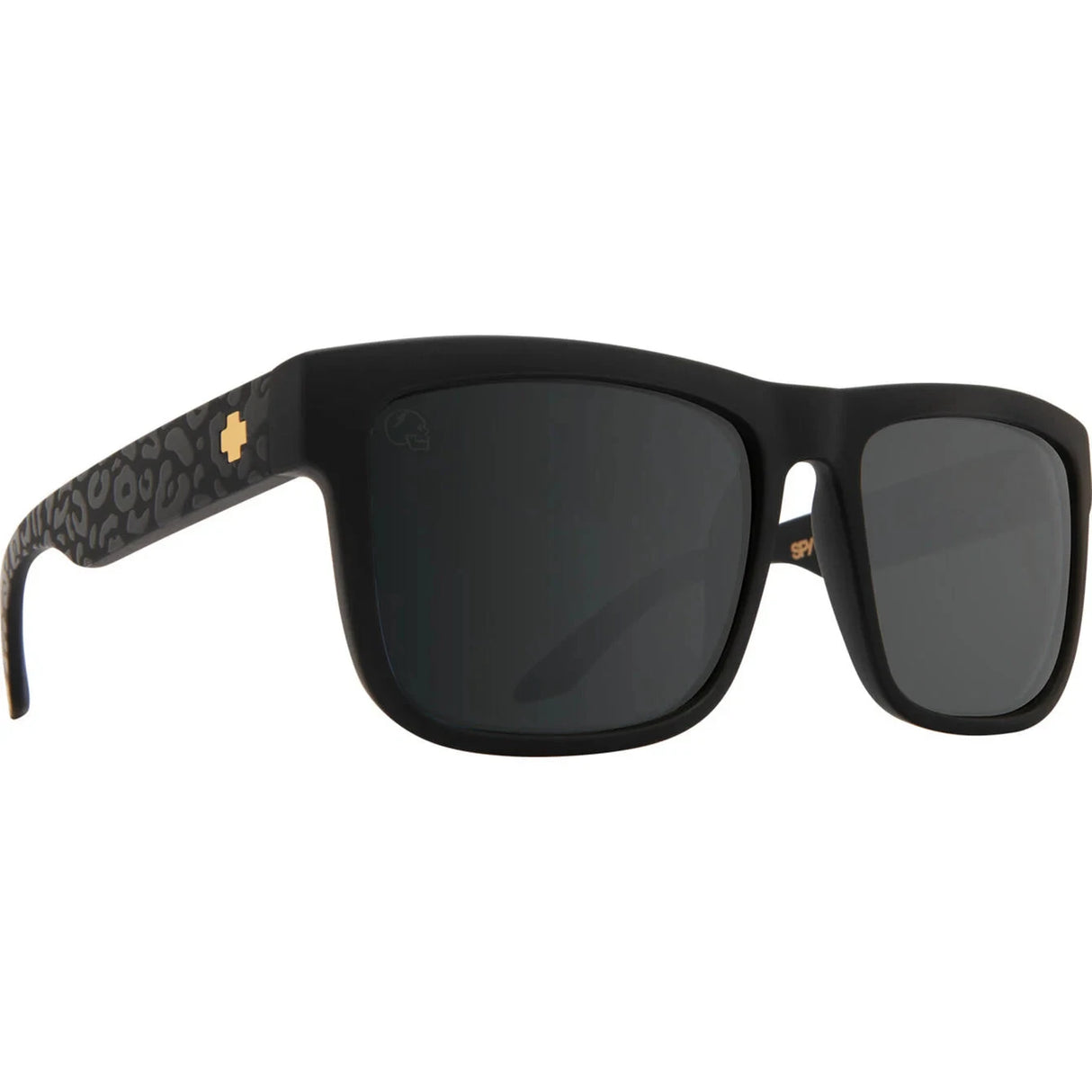 SPY Discord Matte Black Leopard - Happy Grey Green Light Silver Spectra Mirror Sunglasses Sunglasses Spy 