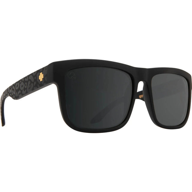 SPY Discord Matte Black Leopard - Happy Grey Green Light Silver Spectra Mirror Sunglasses Sunglasses Spy 