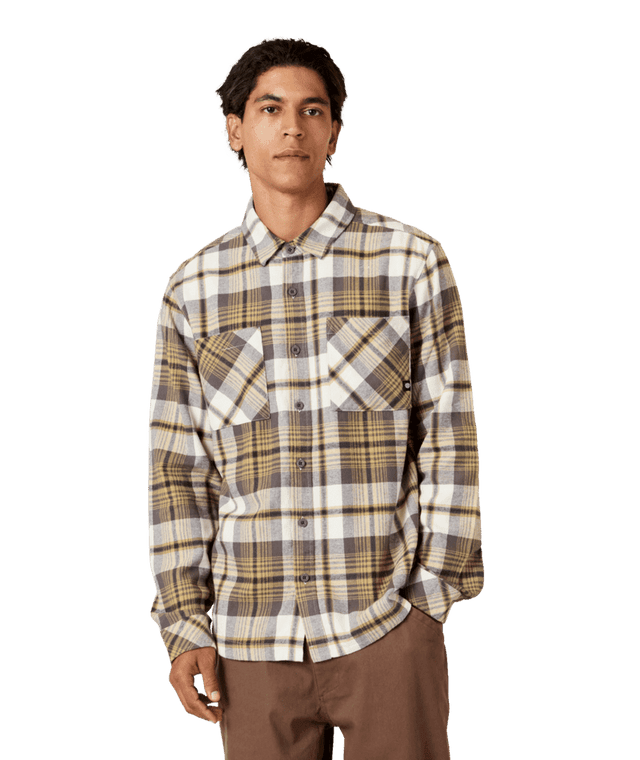 686 Smarty Headwall Flannel Tan Plaid Men's Flannel Shirts 686 