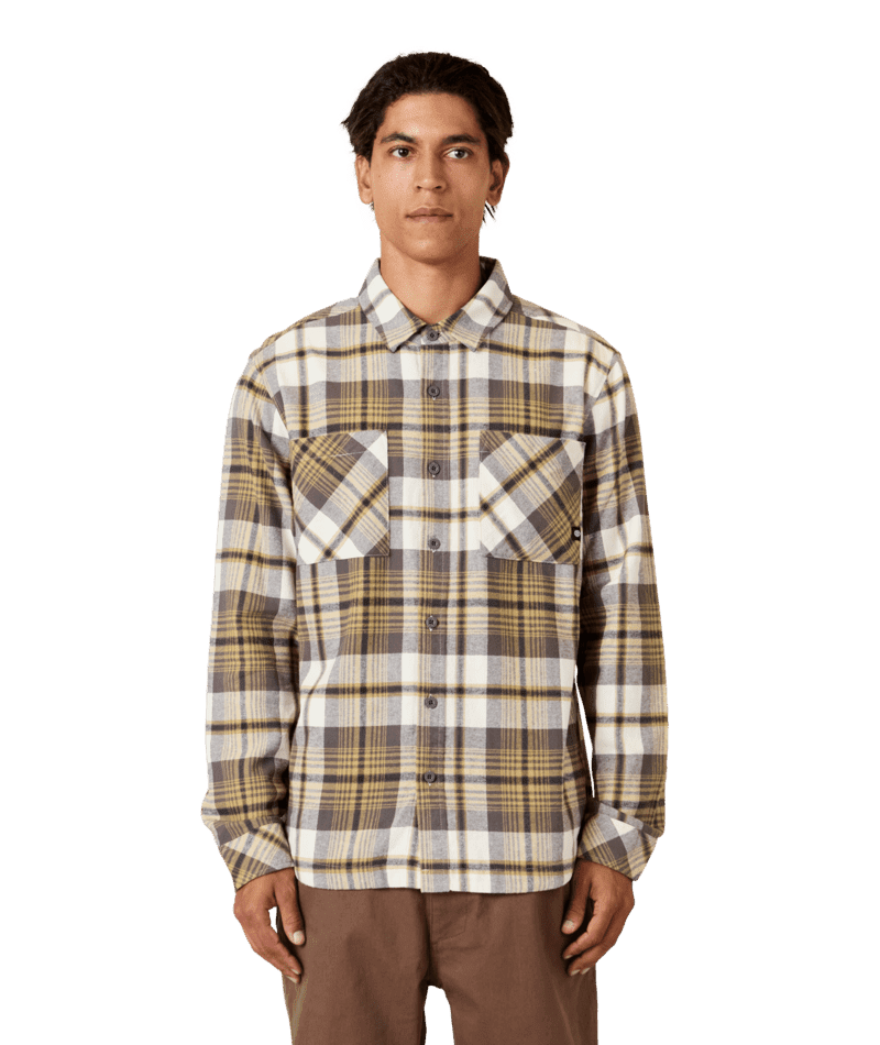 686 Smarty Headwall Flannel Tan Plaid Men's Flannel Shirts 686 