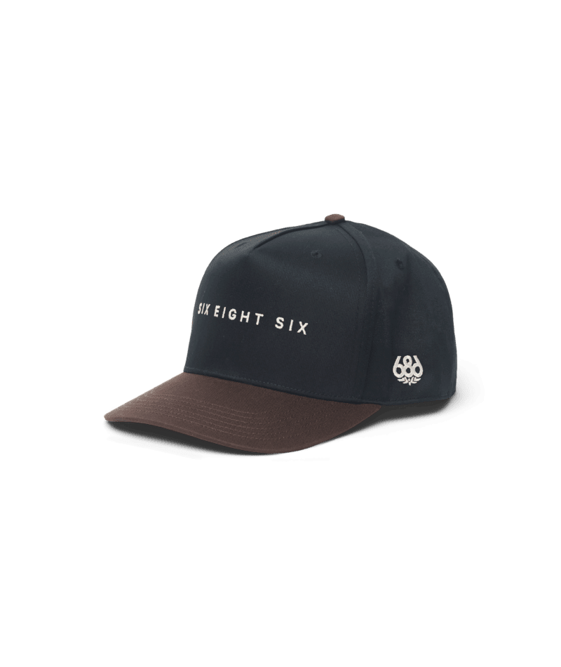 686 High-Pro Ses Two Tone Structured 5 Panel Hat Black Men's Hats 686 