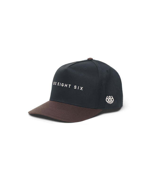 686 High-Pro Ses Two Tone Structured 5 Panel Hat Black Men's Hats 686 
