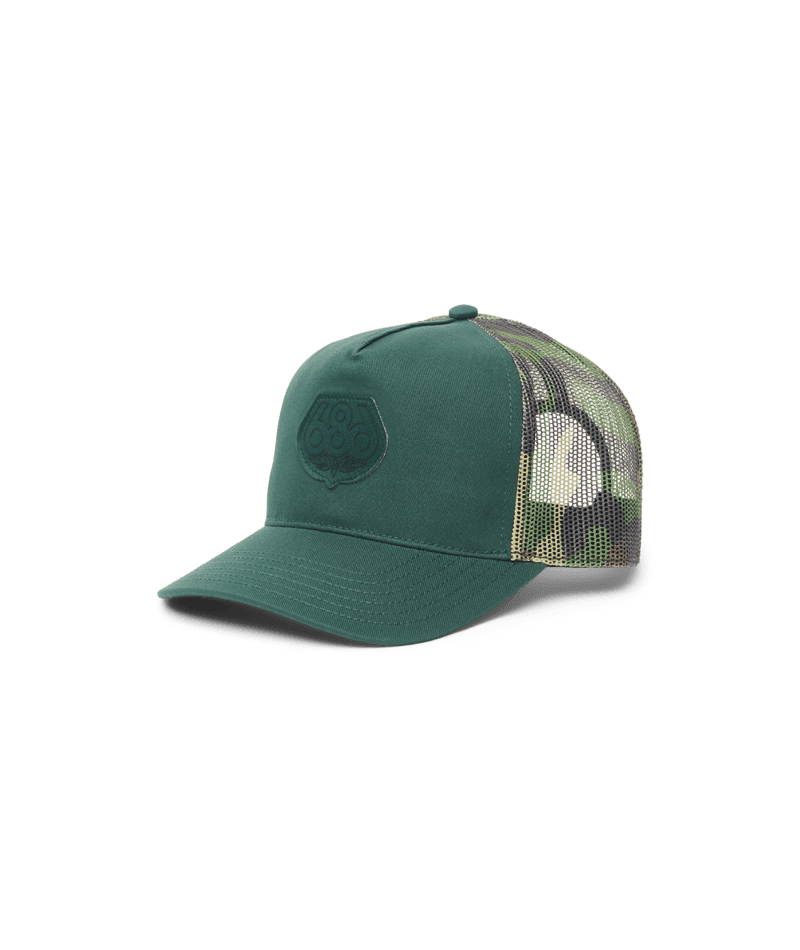 686 Mid-Pro Wreath Unstructured 5 Panel Mesh Hat Moss Green Men's Hats 686 