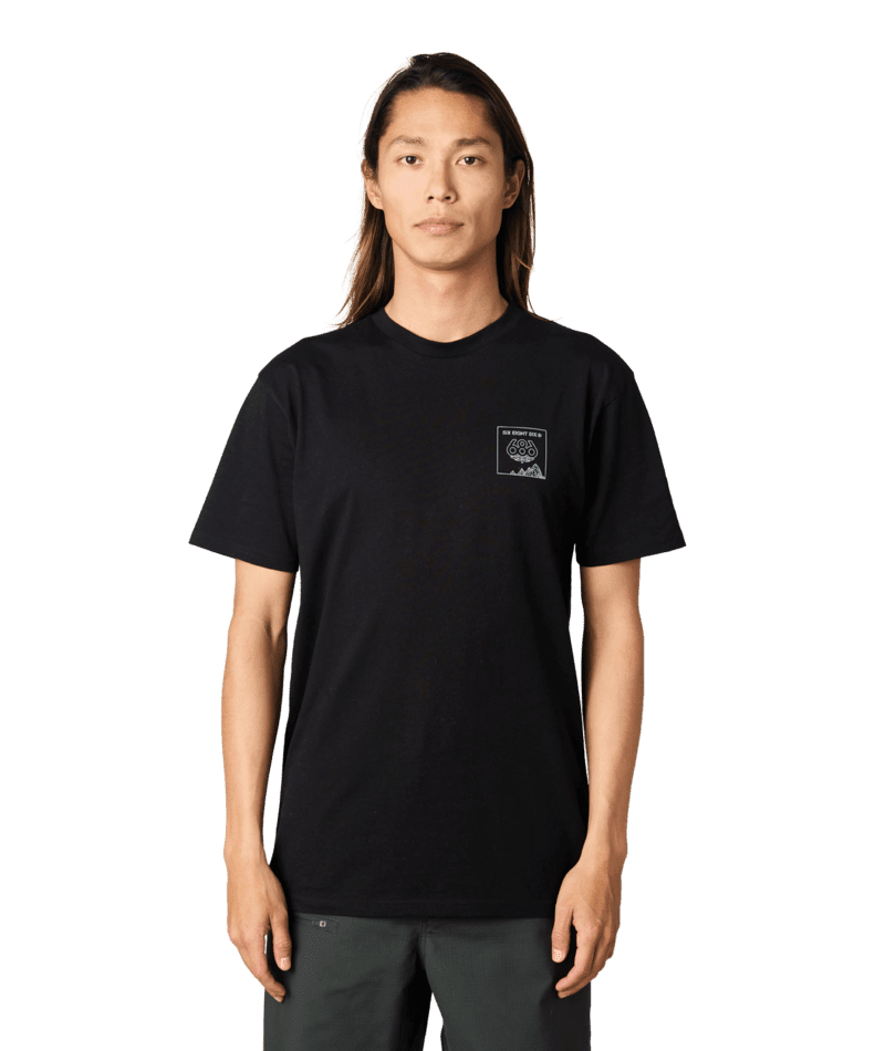 686 Cross-Cut Authentic T-Shirt Black Men's Short Sleeve T-Shirts 686 