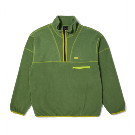 HUF Elysian Quarter Zip Fleece Pullover Avocado Men's Crewnecks huf 