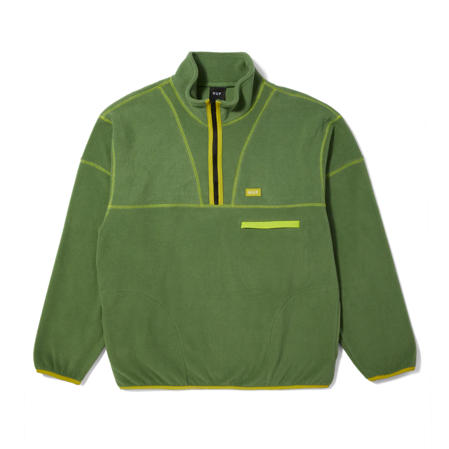 HUF Elysian Quarter Zip Fleece Pullover Avocado Men's Crewnecks huf 