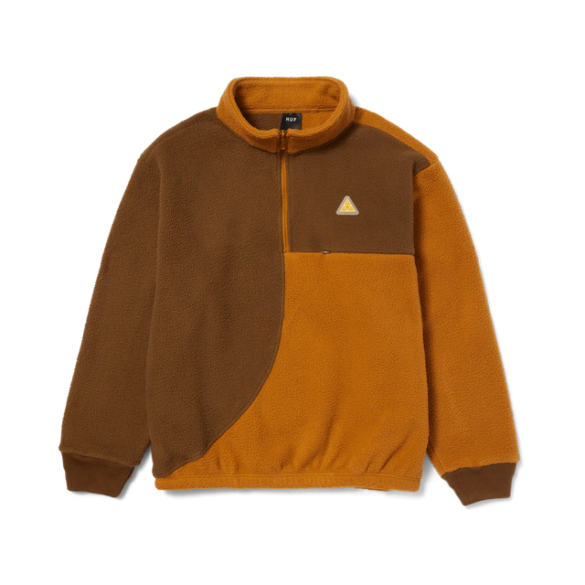 HUF Expedition 1/4 Zip Fleece Sweater Coffee Men's Sweaters huf 