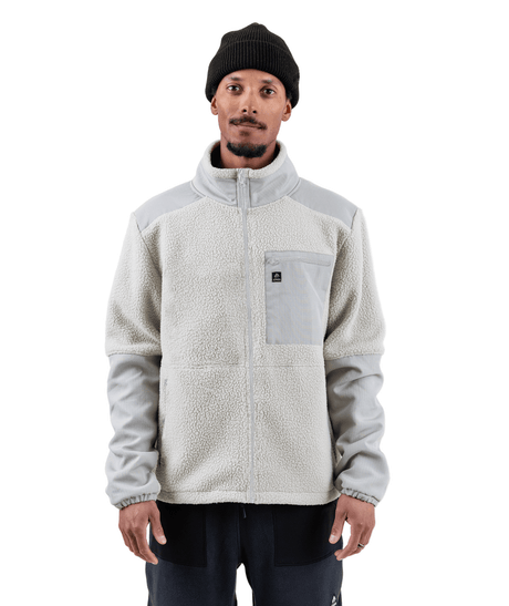 JONES Base Camp Recycled Fleece Jacket Smoke Grey Men's Insulators Jones Snowboards 