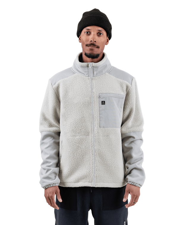 JONES Base Camp Recycled Fleece Jacket Smoke Grey Men's Insulators Jones Snowboards 