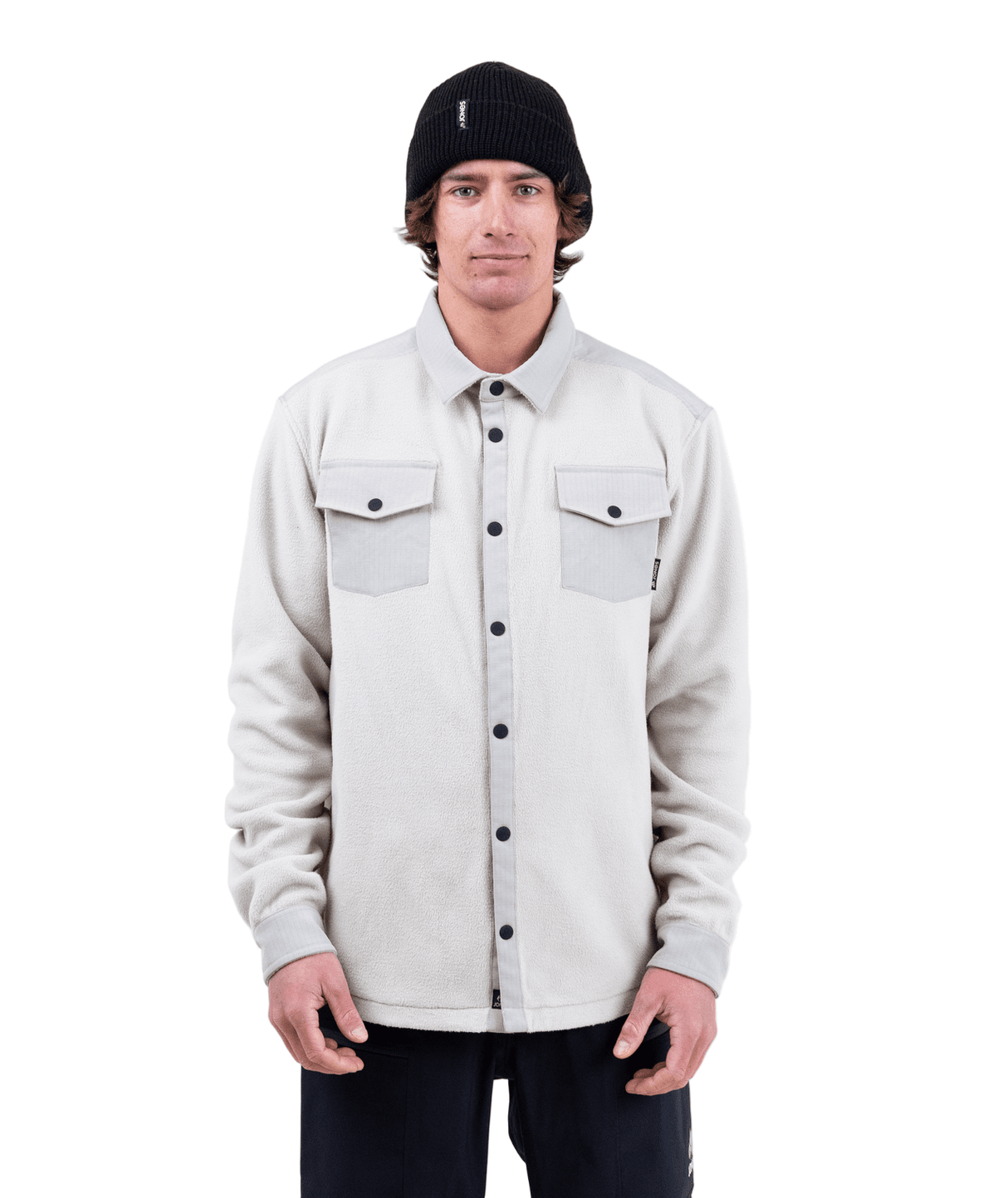 JONES December Recycled Fleece Shirt Smoke Grey Men's Base Layers Jones Snowboards 