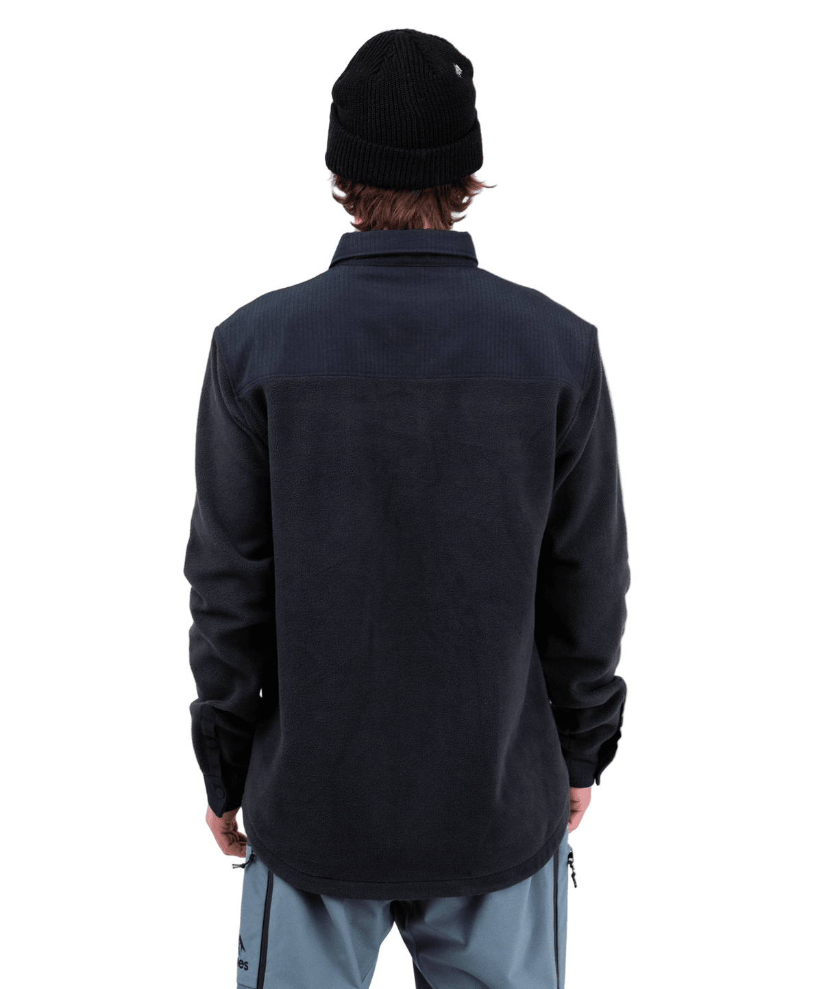 JONES December Recycled Fleece Shirt Stealth Black Men's Base Layers Jones Snowboards 