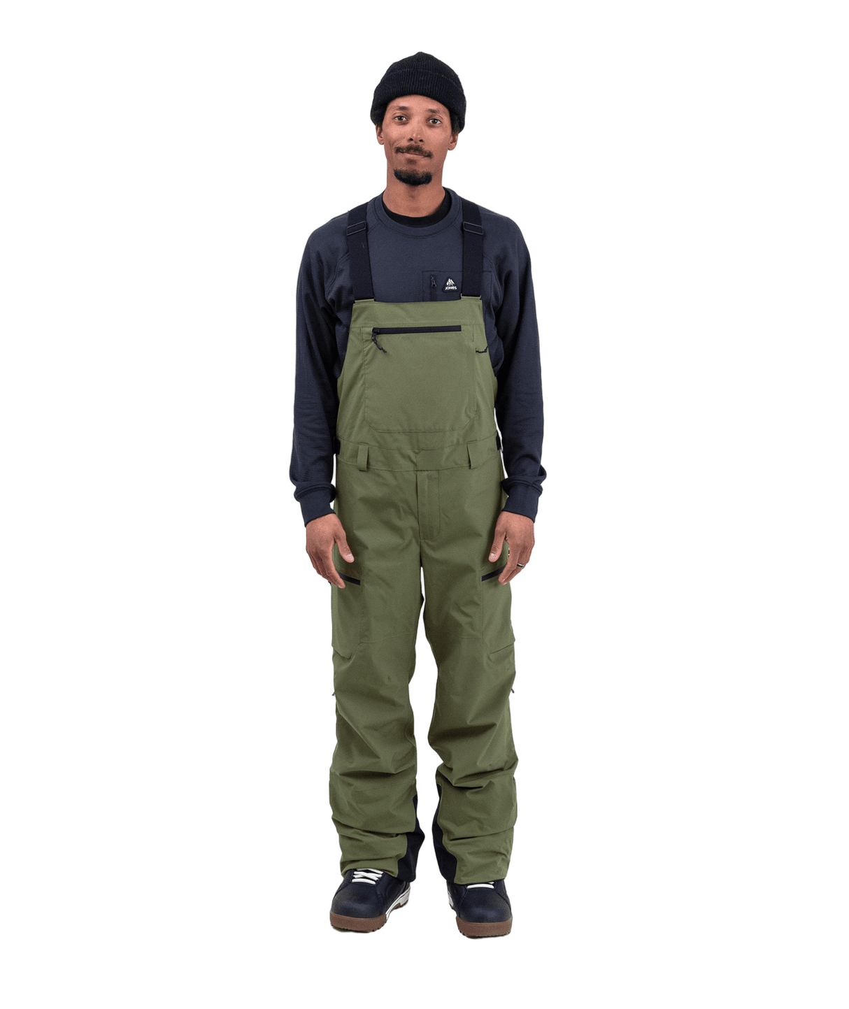 JONES MTN Surf Recycled Bib Snow Pants Moss Green 2026 Men's Snow Bib Pants Jones Snowboards 