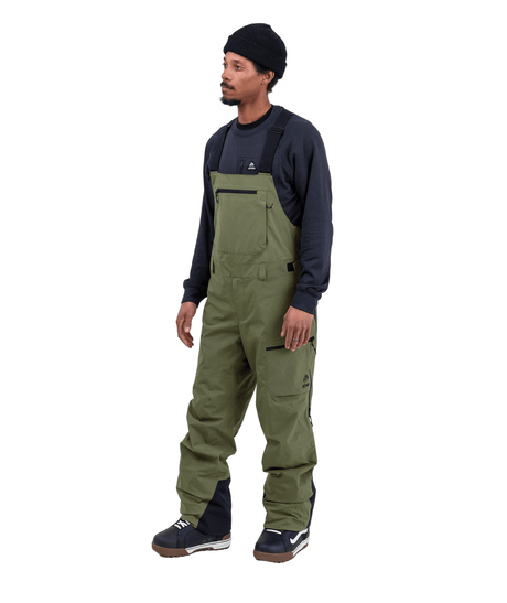 JONES MTN Surf Recycled Bib Snow Pants Moss Green 2026 Men's Snow Bib Pants Jones Snowboards 