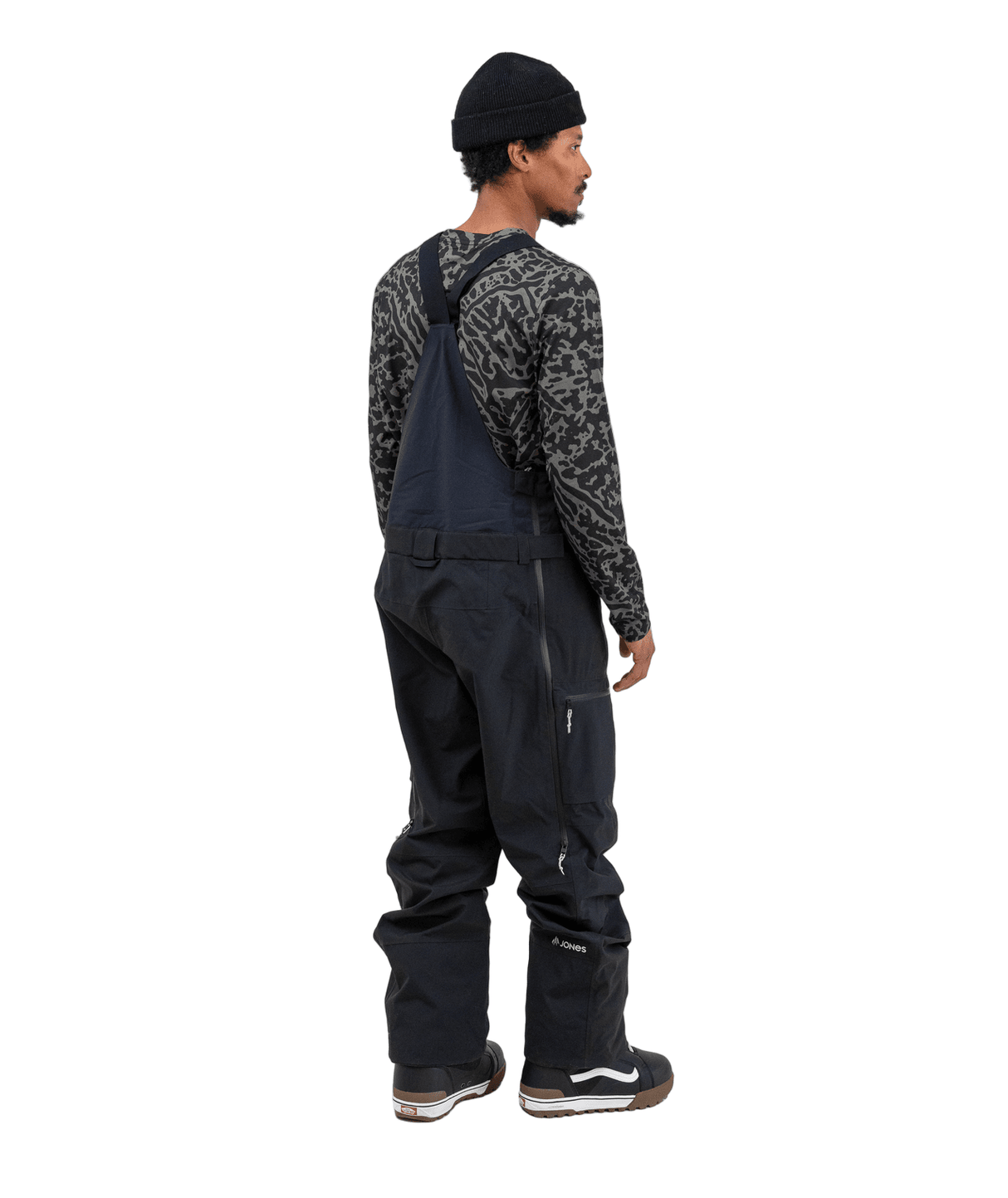 JONES MTN Surf Recycled Bib Snow Pants Stealth Black 2026 Men's Snow Bib Pants Jones Snowboards 