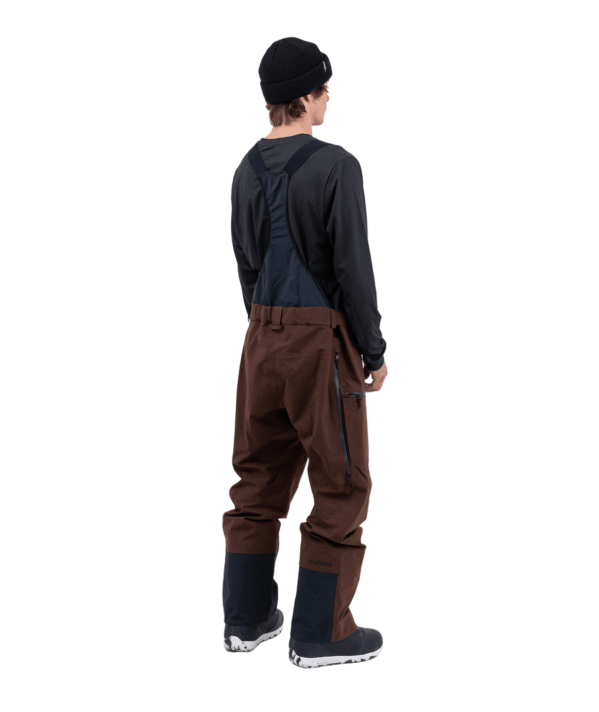 JONES Shralpinist Stretch Recycled 3L Bib Snow Pants Coffee Brown 2026 Men's Snow Bib Pants Jones Snowboards 