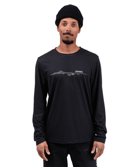 JONES Recycled Long Sleeve Tech T-Shirt Stealth Black Men's Base Layers Jones Snowboards 