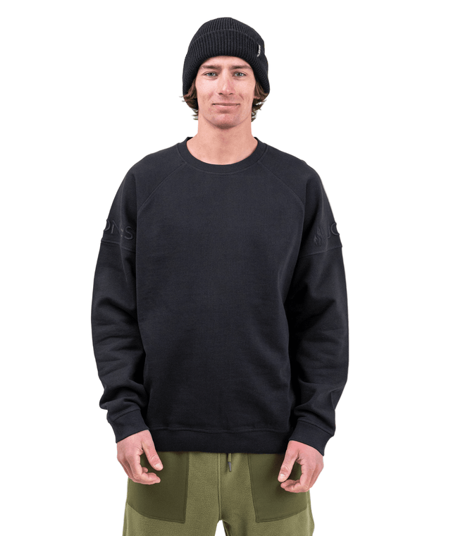 JONES Sierra Organic Cotton Sweatshirt Stealth Black Men's Crewnecks Jones Snowboards 