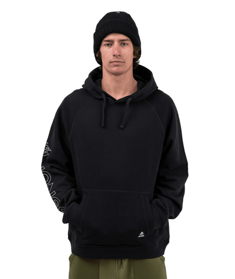 JONES Truckee Organic Cotton Pullover Hoodie Stealth Black Men's Pullover Hoodies Jones Snowboards 