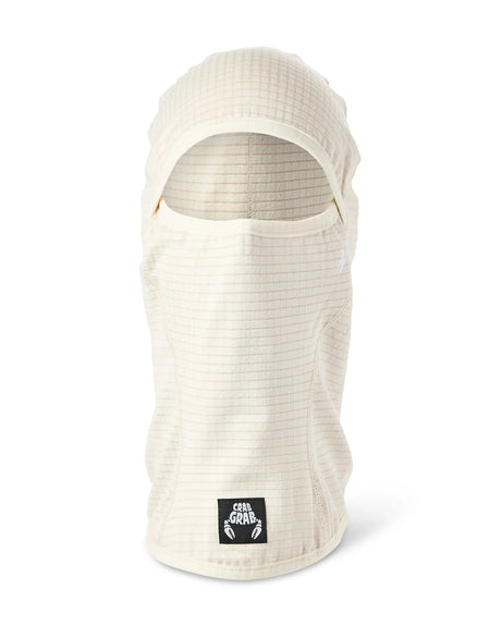 CRAB GRAB Clawva Waffle Fleece Balaclava Oatmeal Winter Face Masks Crab Grab 