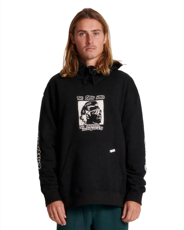 CRITICAL SLIDE Spinner Pullover Hoodie Vintage Black Men's Pullover Hoodies The Critical Slide Society 