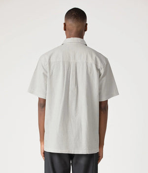 FORMER Broadcast Seersucker Button-Up Shirt Bone / Black Men's Short Sleeve Button Up Shirts Former 