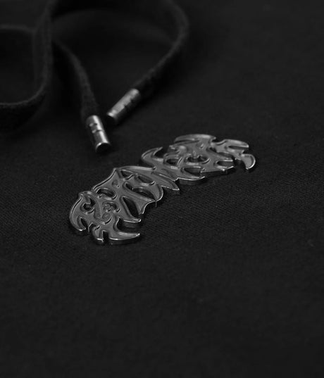 FORMER Puncture Metal Pullover Hoodie Washed Black Men's Pullover Hoodies Former 