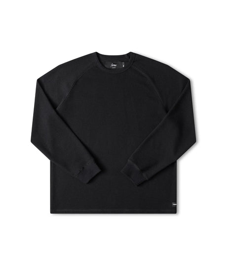 FORMER Anderson Long Sleeve Waffle Black Men's Crewnecks Former 