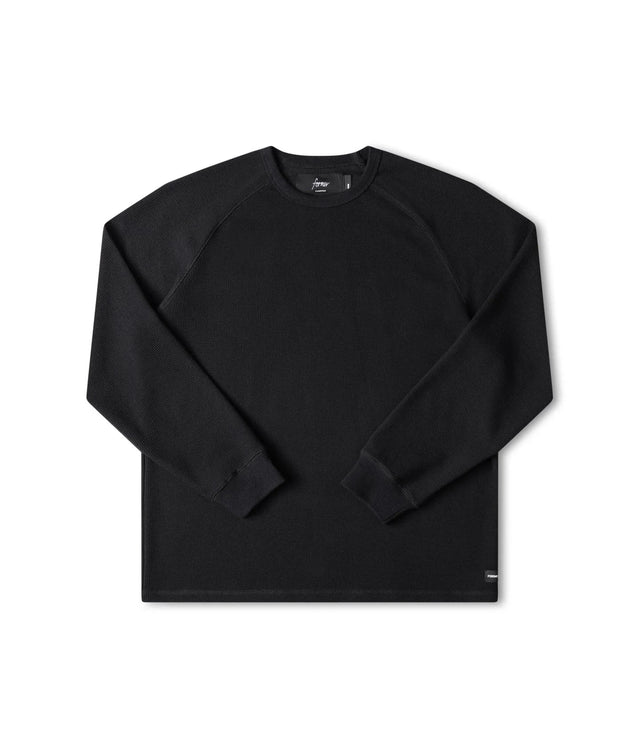 FORMER Anderson Long Sleeve Waffle Black Men's Crewnecks Former 