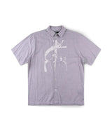 FORMER Vivian Boxy Stripe Button Up Shirt Grey Men's Short Sleeve Button Up Shirts Former 