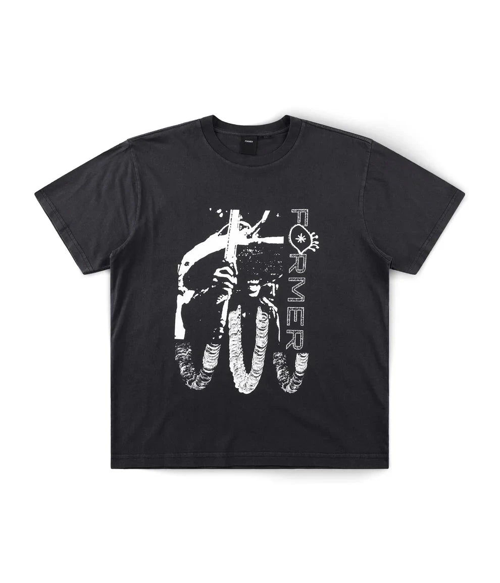 FORMER Sacrifice Shrunken T-Shirt Washed Black Men's Short Sleeve T-Shirts Former 