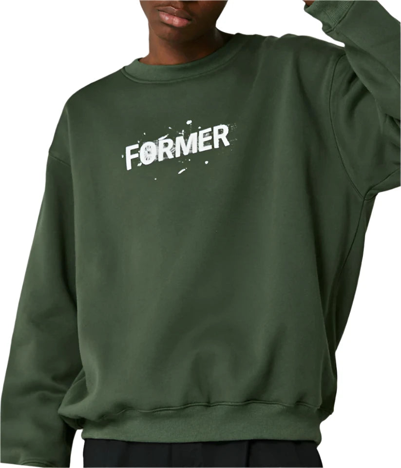 FORMER Legacy Scratch Crewneck Sweater Washed Green Men's Crewnecks Former 