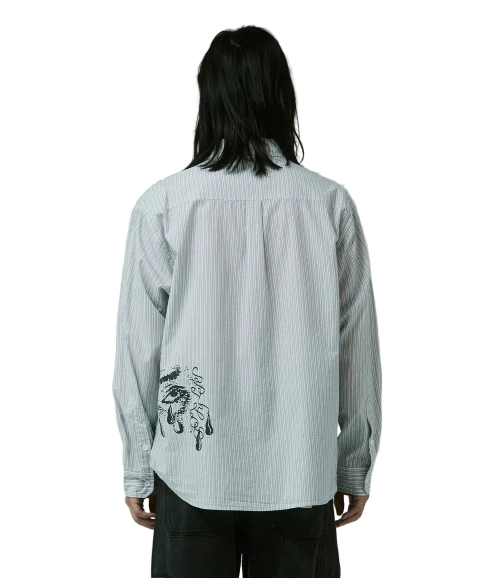 FORMER Vivian Weeping Long Sleeve Button Up Shirt White Men's Long Sleeve Button Up Shirts Former 