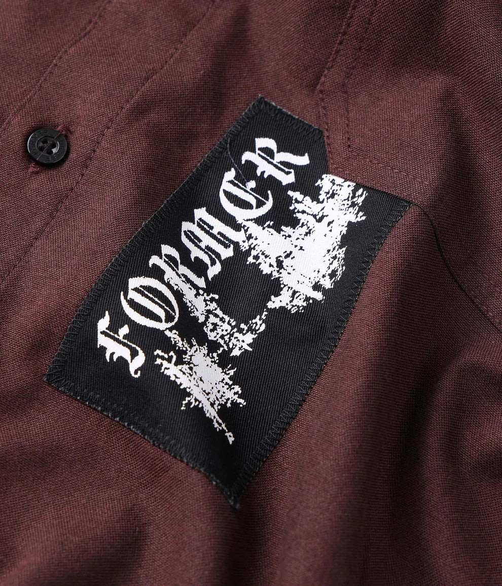 FORMER Vivian Engineered Long Sleeve Button-Up Shirt Bark