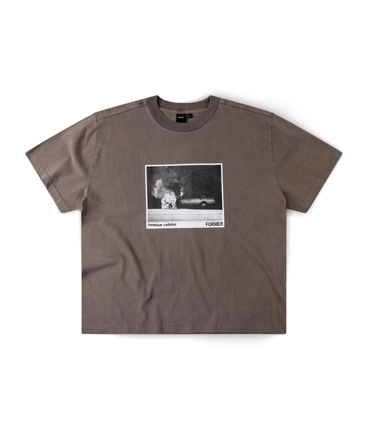 FORMER Ignite Boxy T-Shirt Washed Brown Men's Short Sleeve T-Shirts Former 