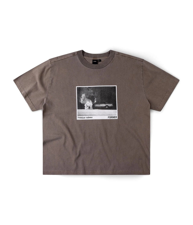 FORMER Ignite Boxy T-Shirt Washed Brown Men's Short Sleeve T-Shirts Former 