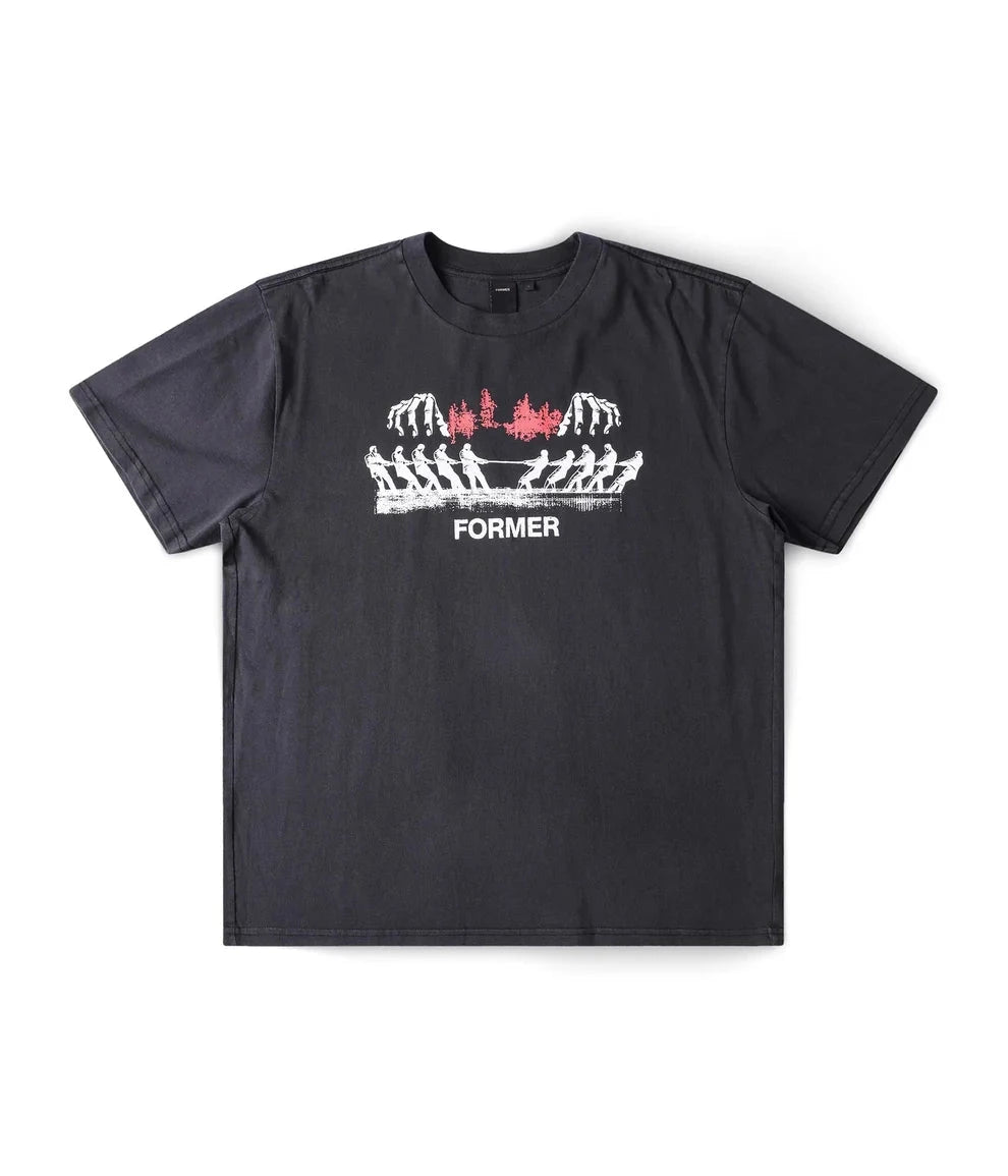 FORMER Engineered T-Shirt Washed Black Men's Short Sleeve T-Shirts Former 