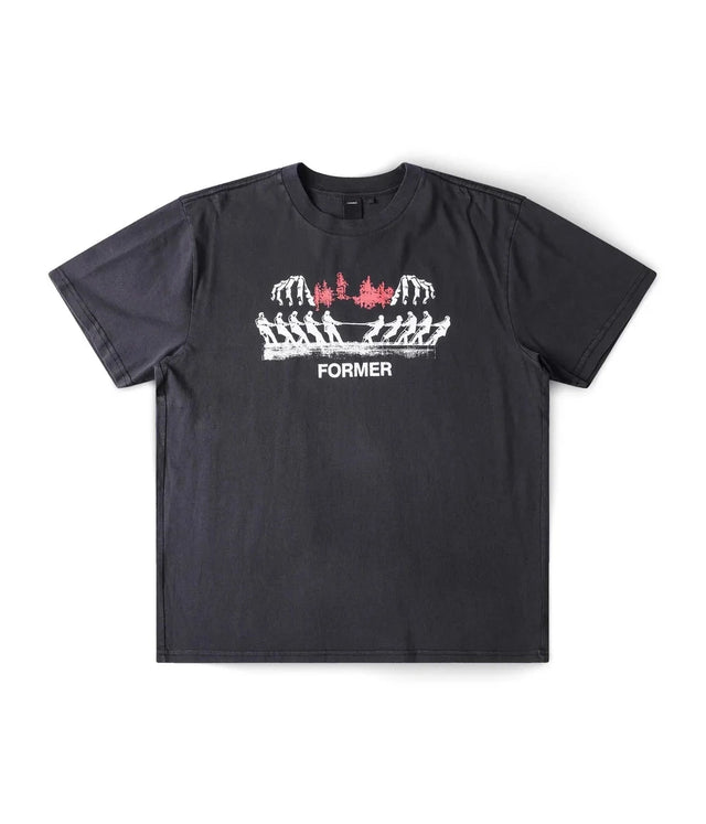 FORMER Engineered T-Shirt Washed Black Men's Short Sleeve T-Shirts Former 