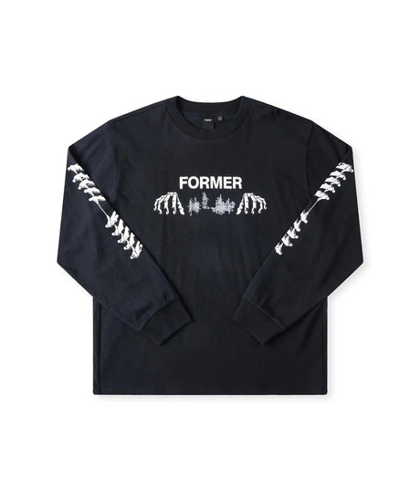FORMER Engineered Long Sleeve T-Shirt Washed Black Men's Long Sleeve T-Shirts Former 