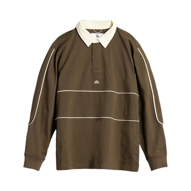 AUTUMN Piping Rugby Shirt Army Men's Crewnecks Autumn 