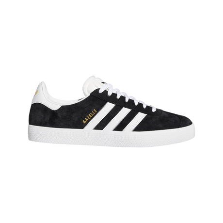 ADIDAS Women's Gazelle ADV Shoes Core Black/Cloud White/Gold Metallic Women's Skate Shoes Adidas 