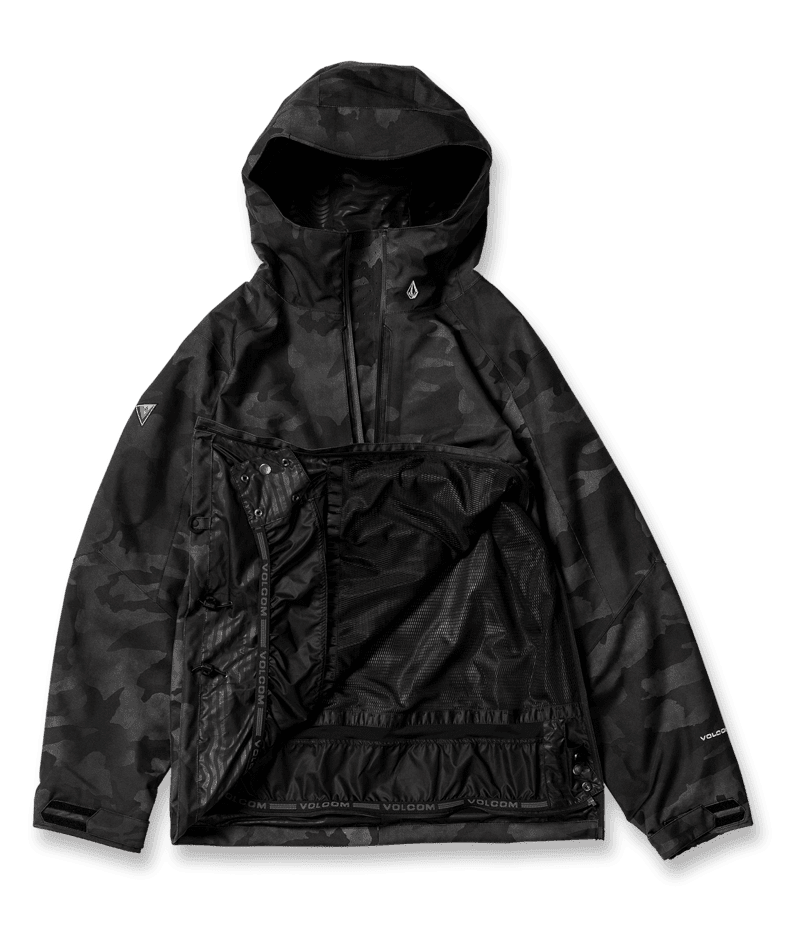 Black pullover snowboard jacket discount
