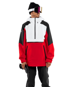 VOLCOM Brighton Pullover Snowboard Jacket Red 2024 Men's Snow Jackets Volcom 