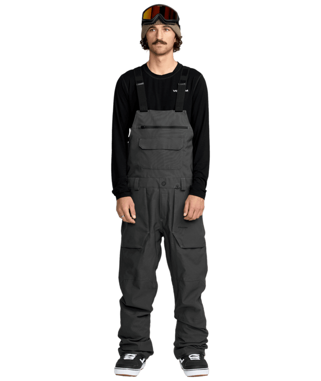 VOLCOM Roan Bib Snow Pants Dark Grey 2026 Men's Snow Bib Pants Volcom 